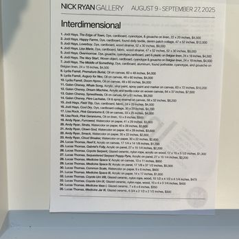 Nick Ryan Gallery - The list of inventory by display number - Art Galleries Near Me - Boulder, Colorado