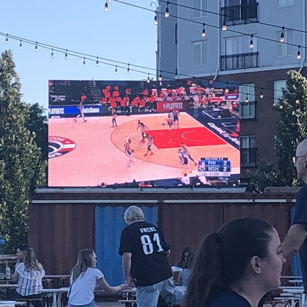 Sixers on the big outdoor screen Sixers on the big outdoor screen