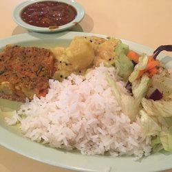 Govinda's Veggie Garden - Special of the day, with squash, potatoes and broccoli and rice and beans