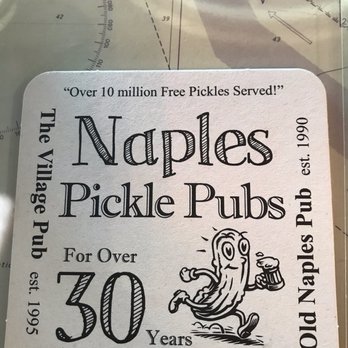 The Village Pub - Pickles are on the table along with condiments. They were excellent! - American Near Me - Naples, Florida The Village Pub - Pickles are on the table along with condiments. They were excellent! - American Near Me - Naples, Florida