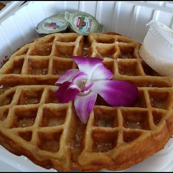 Guieb Cafe - Poi Mochi Waffle $10 - New American Near Me - Honolulu, Hawaii