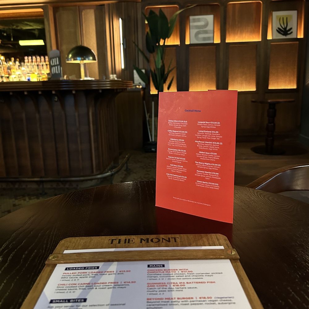 The Mont Hotel - Sin Bin menu - Hotels Near Me - Dublin, D
