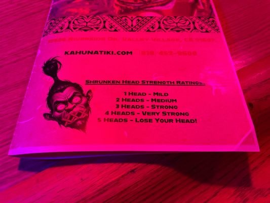 Menu photo 2 Kahuna Tiki Tu Valley Village, CA Menu photo 2 Kahuna Tiki Tu Valley Village, CA
