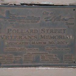 Pollard Street Veterans Memorial - Memorial Dedication Plaque
