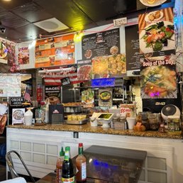 photos of interior and some menu