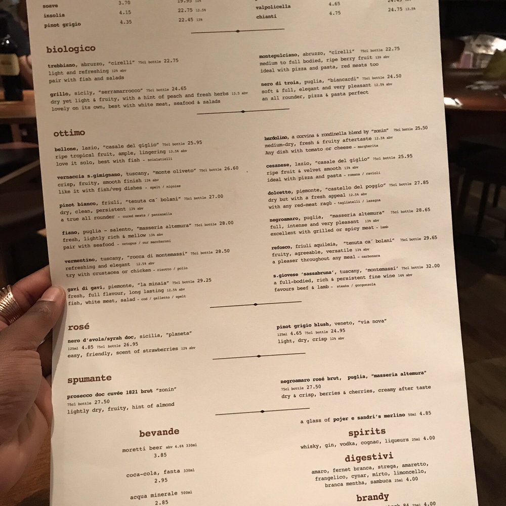 Rocca - Wine list - Italian Near Me - London, XGL