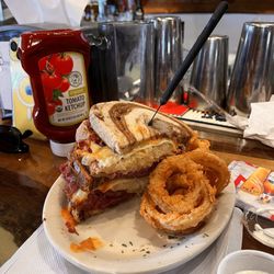 Bones Jones Burgers & Butchery - Nice Rubin sandwich, stacked high with meat and sauerkraut.