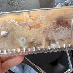 This is the bread pudding that I bought with mold on it This is the bread pudding that I bought with mold on it