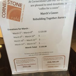 Cornerstone Cafe - Happy to donate to the city I live in!
