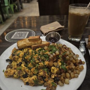 Blu Jam Cafe - Hangover scramble (requested without mozzarella and sour cream) - Breakfast & Brunch Near Me - Los Angeles, California Blu Jam Cafe - Hangover scramble (requested without mozzarella and sour cream) - Breakfast & Brunch Near Me - Los Angeles, California