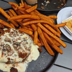 The Sticky Elbow - Mexican burger keto style was awesome! (Forgot to say hold the fries) keto rules!