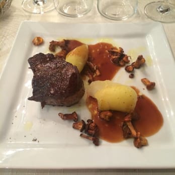 Le Mesclun - Filet mignon with potato , mushroom and sauce. - French Near Me - Nice, 06