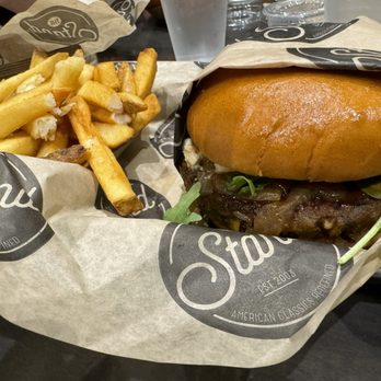 The Stand - American Classics Redefined - Big Blue with a Veggie Patty and no bacon. - Burgers Near Me - Northridge, California The Stand - American Classics Redefined - Big Blue with a Veggie Patty and no bacon. - Burgers Near Me - Northridge, California