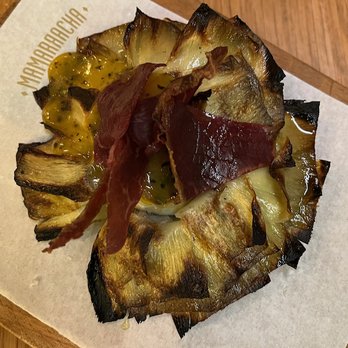 Mamarracha - Grilled Artichoke with Truffled Yolk and Crispy 'Cecina' - Spanish Near Me - Seville, SE