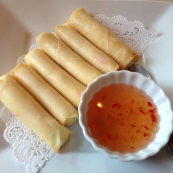 Luk Thai - Crab Roll - Deep fried roll stuffed with crab meat and cream cheese served with a sweet chili sauce. - Thai Near Me - Wakefield, Rhode Island