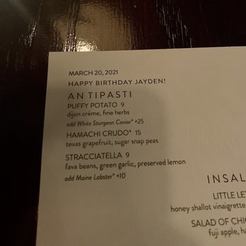 Juniper - Custom Menu - Italian Near Me - Austin, Texas