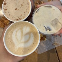 Chai Latte, Sage latte and chocolate mint cold brew Chai Latte, Sage latte and chocolate mint cold brew