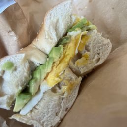 Bagel with egg and Cream Cheese, Avocado, Egg Bagel