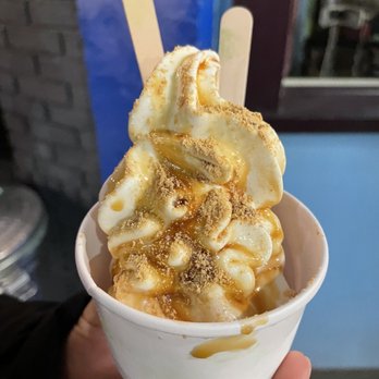 Indigo Cow - Soy bean powder and brown sugar sauce with Hokkaido milk soft serve - Ice Cream & Frozen Yogurt Near Me - Seattle, Washington Indigo Cow - Soy bean powder and brown sugar sauce with Hokkaido milk soft serve - Ice Cream & Frozen Yogurt Near Me - Seattle, Washington