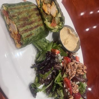 Panini Kabob Grill - Chicken wrap with side Strawberry-Date Salad - Middle Eastern Near Me - Northridge, California Panini Kabob Grill - Chicken wrap with side Strawberry-Date Salad - Middle Eastern Near Me - Northridge, California
