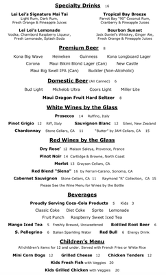 Menu photo 8 Lei Lei's Bar and Grill Kahuku, HI Menu photo 8 Lei Lei's Bar and Grill Kahuku, HI
