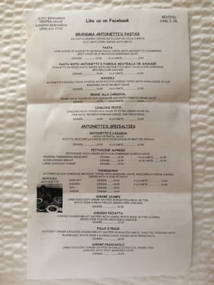 Menu photo 7 Mama Cella's San Diego, CA