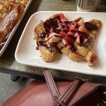 Fig Tree Cafe - Lemon strawberry French toast $15 (no sides just by itself) for an extra $6 you could get eggs with sausage or bacon. - Breakfast & Brunch Near Me - San Diego, California Fig Tree Cafe - Lemon strawberry French toast $15 (no sides just by itself) for an extra $6 you could get eggs with sausage or bacon. - Breakfast & Brunch Near Me - San Diego, California