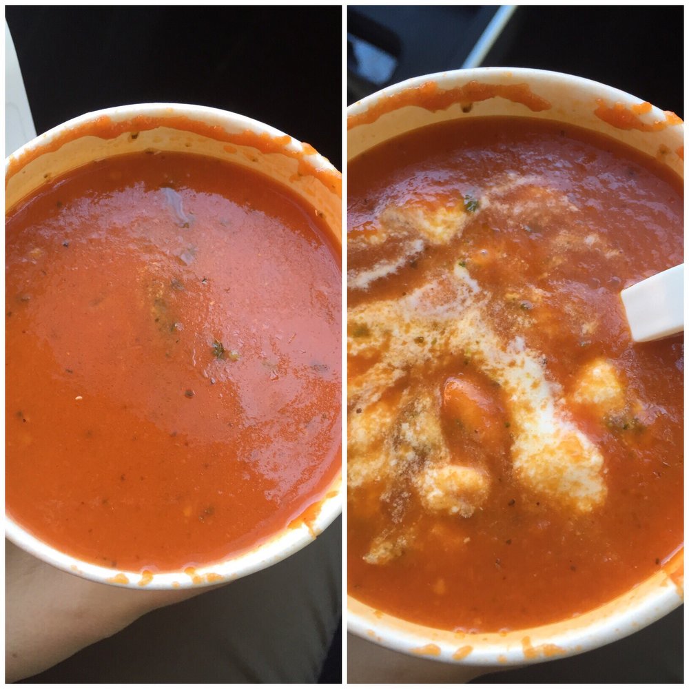 Chobani - Tomato soup [half]...cheesy surprise...yum - Coffee & Tea Near Me - New York, New York