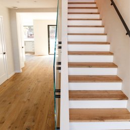 Stairs with hardwood flooring