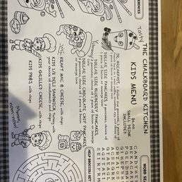 Kids menu