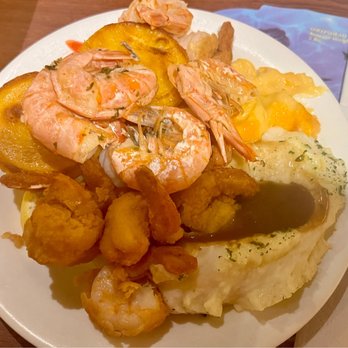 Capt Jack's - Cajun style shrimp, fried shrimp, mash potatoes and gravy, Mac and Cheese and Cornbread muffin. - Buffets Near Me - Panama City Beach, Florida Capt Jack's - Cajun style shrimp, fried shrimp, mash potatoes and gravy, Mac and Cheese and Cornbread muffin. - Buffets Near Me - Panama City Beach, Florida