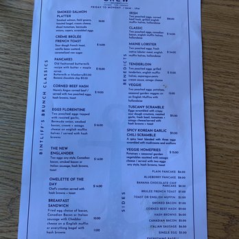 CREW Ogunquit - "Breakfast" menu - Seafood Near Me - Ogunquit, Maine