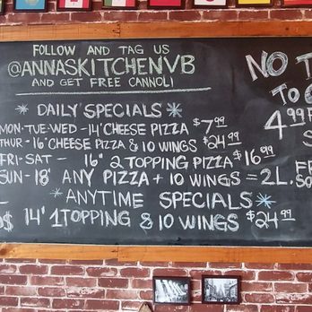 Anna's Kitchen - Daily Specials - Italian Near Me - Virginia Beach, Virginia