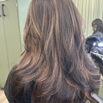 Touch by Hanh - Chocolate brown balayage with long layer cut - Hair Stylists Near Me - Chino Hills, California