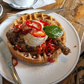 d’Alba - Chicken and waffle - New American Near Me - Houston, Texas d’Alba - Chicken and waffle - New American Near Me - Houston, Texas