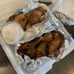 Wings half lemon pepper and Parmesan cheese Wings half lemon pepper and Parmesan cheese