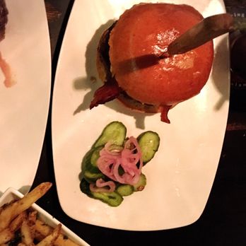 Morrison - Bacon Bourbonator Burger, rich flavor with grass feed beef patty & crispy bacon - Gastropubs Near Me - Los Angeles, California Morrison - Bacon Bourbonator Burger, rich flavor with grass feed beef patty & crispy bacon - Gastropubs Near Me - Los Angeles, California