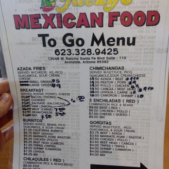Jacky's Mexican Food - Menu front - Mexican Near Me - Avondale, Arizona Jacky's Mexican Food - Menu front - Mexican Near Me - Avondale, Arizona