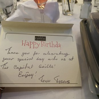 The Capital Grille - What a lovely Birthday Card - Steakhouses Near Me - Mclean, Virginia The Capital Grille - What a lovely Birthday Card - Steakhouses Near Me - Mclean, Virginia