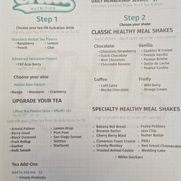 Chill Nutrition menu.....so bomb!!