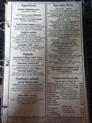 Menu photo 7 Sushi In The Raw Nevada City, CA