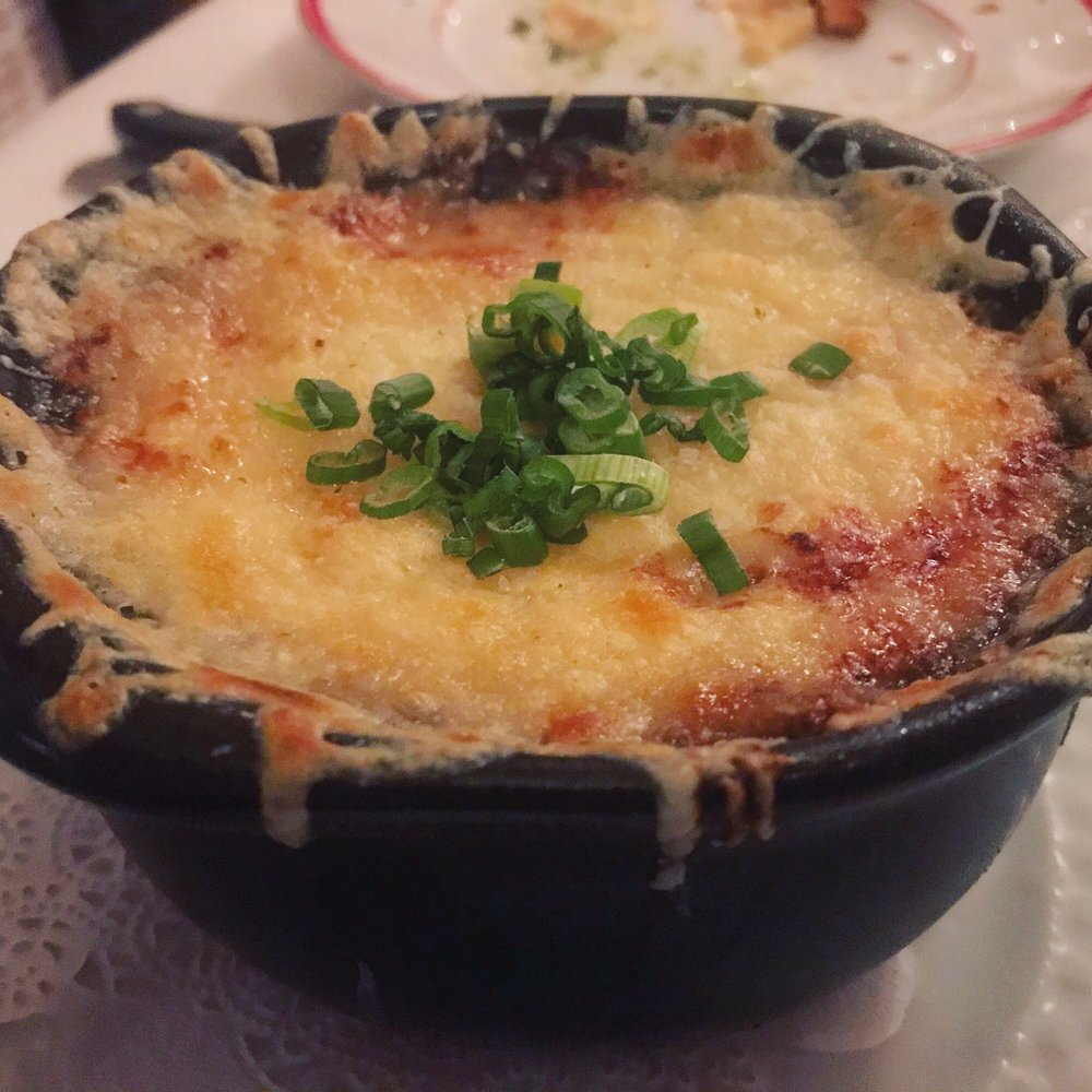 Bistro Maison - Vegetarian French onion soup - French Near Me - McMinnville, Oregon Bistro Maison - Vegetarian French onion soup - French Near Me - McMinnville, Oregon