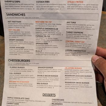 Laguna Grill - Menu as of 5/31/25 - Burgers Near Me - San Luis Obispo, California