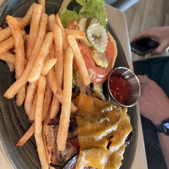 Poseidon on the Beach - Burger (not shown on menu but you can order) - Seafood Near Me - Del Mar, California Poseidon on the Beach - Burger (not shown on menu but you can order) - Seafood Near Me - Del Mar, California