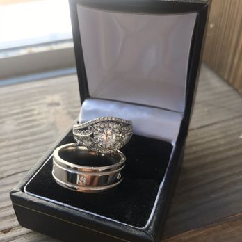 Blue N' White Diamonds - His ring complements mine perfectly! - Jewelry Near Me - Los Angeles, California Blue N' White Diamonds - His ring complements mine perfectly! - Jewelry Near Me - Los Angeles, California