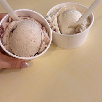 Moo Moo Mia - Left: Toasted Almond Boysenberry Right: Maple Brown Sugar Pecan - Ice Cream & Frozen Yogurt Near Me - Monrovia, California Moo Moo Mia - Left: Toasted Almond Boysenberry Right: Maple Brown Sugar Pecan - Ice Cream & Frozen Yogurt Near Me - Monrovia, California