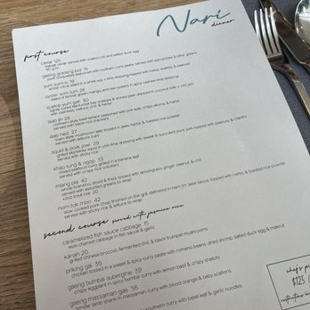 Nari - Menu - Thai Near Me - San Francisco, California Nari - Menu - Thai Near Me - San Francisco, California