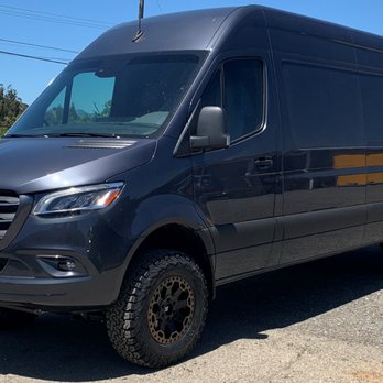Advanced Trucks - Sprinter 4x4 with Black Rhino Warlords and 275/70R17 KO2s - Auto Customization Near Me - Morgan Hill, California Advanced Trucks - Sprinter 4x4 with Black Rhino Warlords and 275/70R17 KO2s - Auto Customization Near Me - Morgan Hill, California