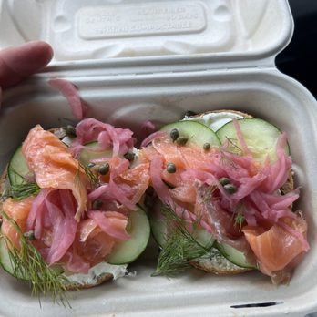 Sidedoor Bagel - Lox & Loaded on an everything bagel - Bagels Near Me - Indianapolis, Indiana Sidedoor Bagel - Lox & Loaded on an everything bagel - Bagels Near Me - Indianapolis, Indiana
