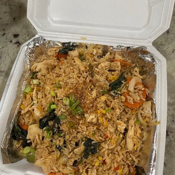 Thaicoon - Basil Chicken Fried Rice - huge portions - Thai Near Me - Katy, Texas Thaicoon - Basil Chicken Fried Rice - huge portions - Thai Near Me - Katy, Texas